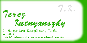 terez kutnyanszky business card