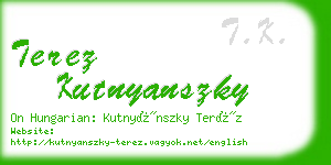 terez kutnyanszky business card